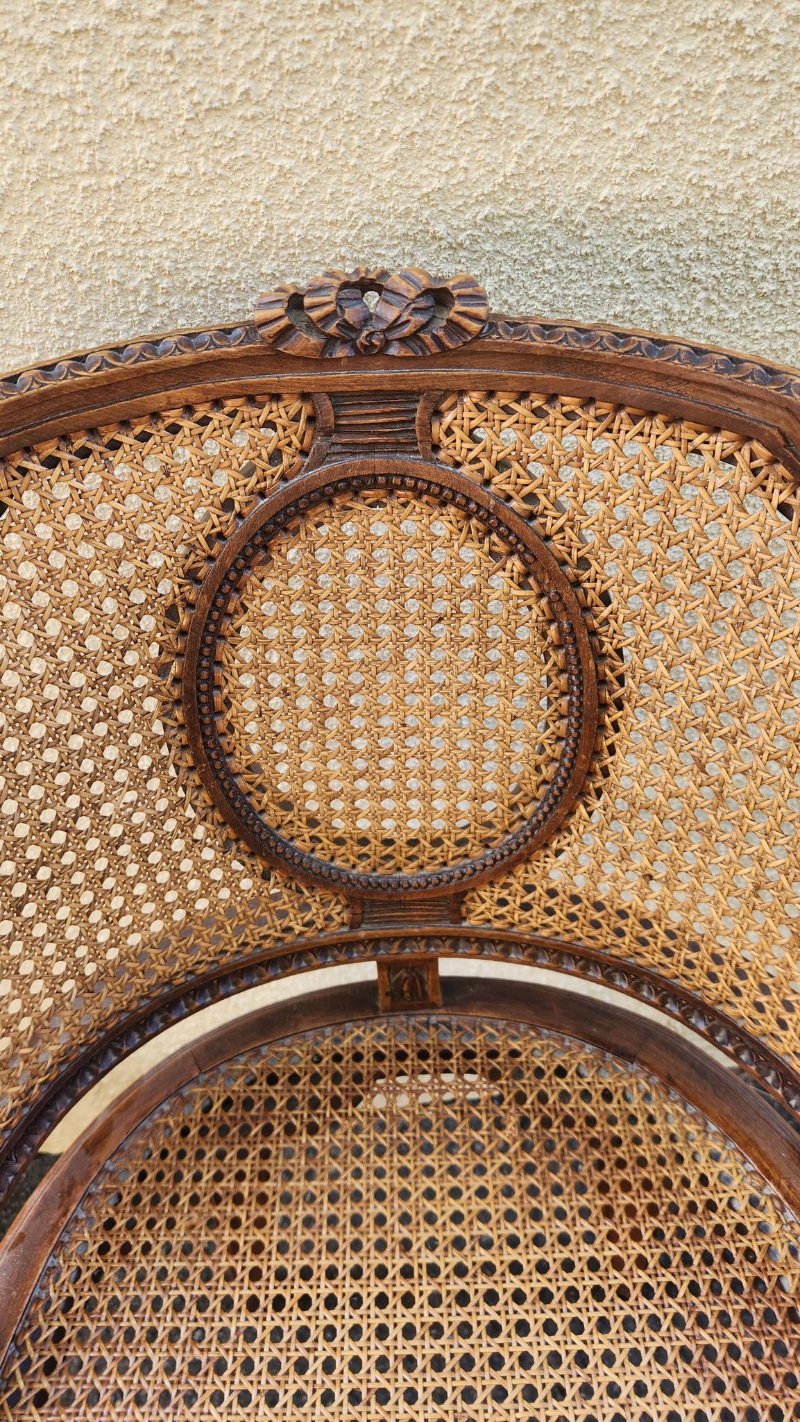Chaise ancienne Louis XVI en bois et canage XIXe siècle