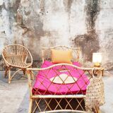Vintage rattan bed