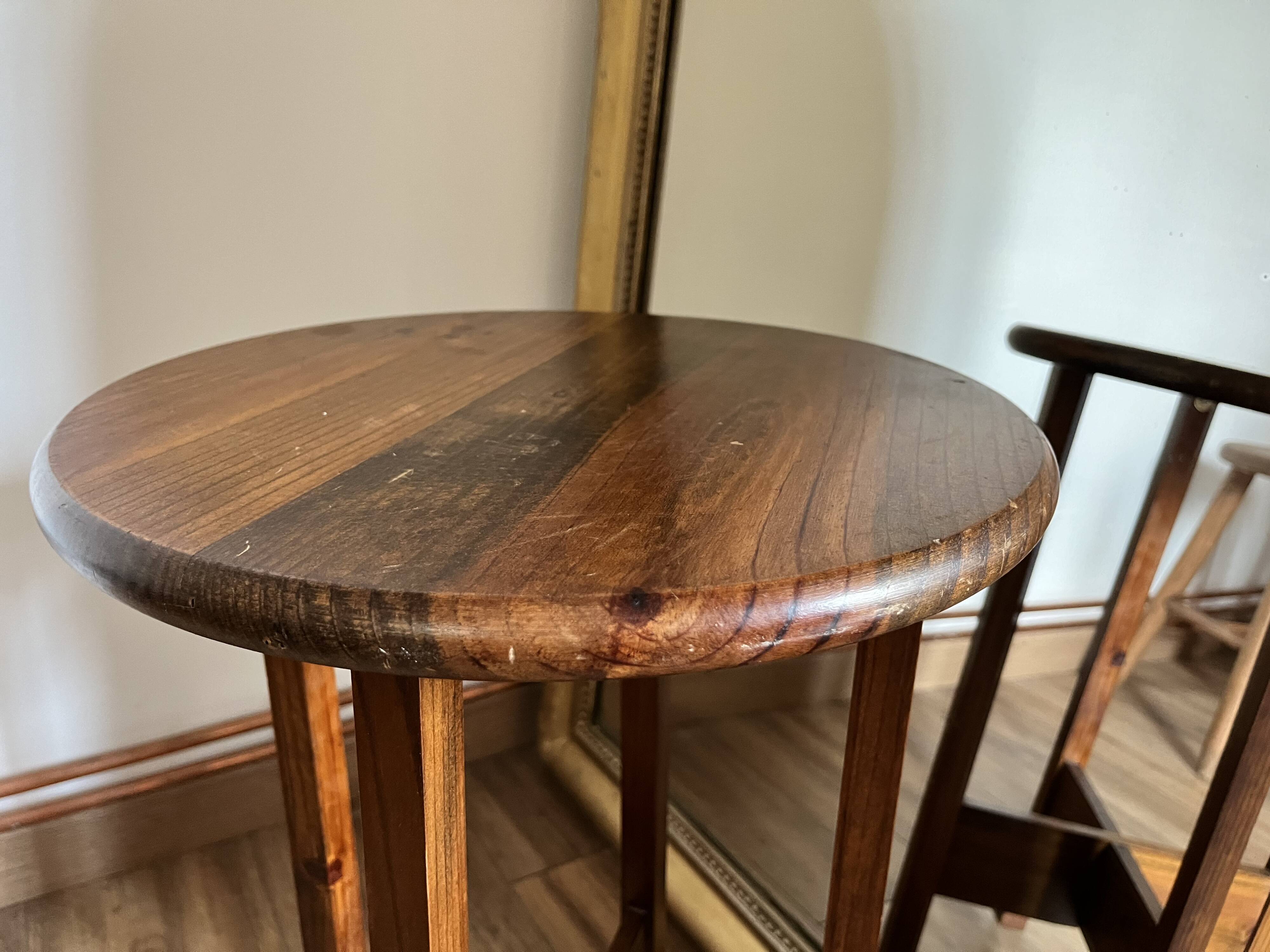 Wooden pedestal table