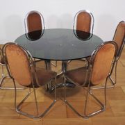 Dining room table and 6 chairs by Alessandro Alpizzi, 1970s, Set of 7