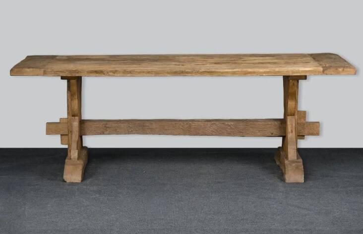 222x90 Rustic Solid Oak Dining Table I Handmade from Reclaimed Oak