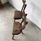 Pair of Savoyard tripod chairs, folk art, oak.