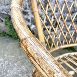 Woven rattan armchair, 1960