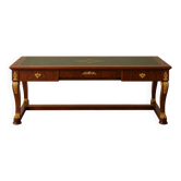 Empire-style centre desk in mahogany – with side pull-outs