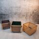 Planter, vintage storage with lightweight wheels, straw, brass and steel, hollywood regency