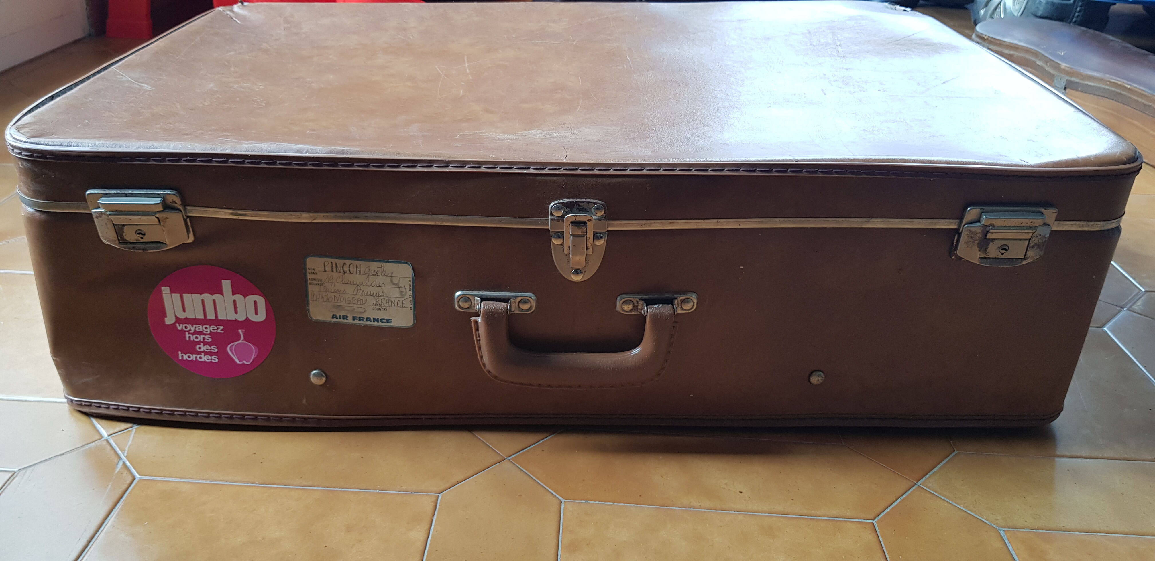 Vintage brown suitcase