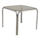 1970s coffee table glass and chrome steel