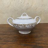 ADP France white and gold porcelain sugar bowl
