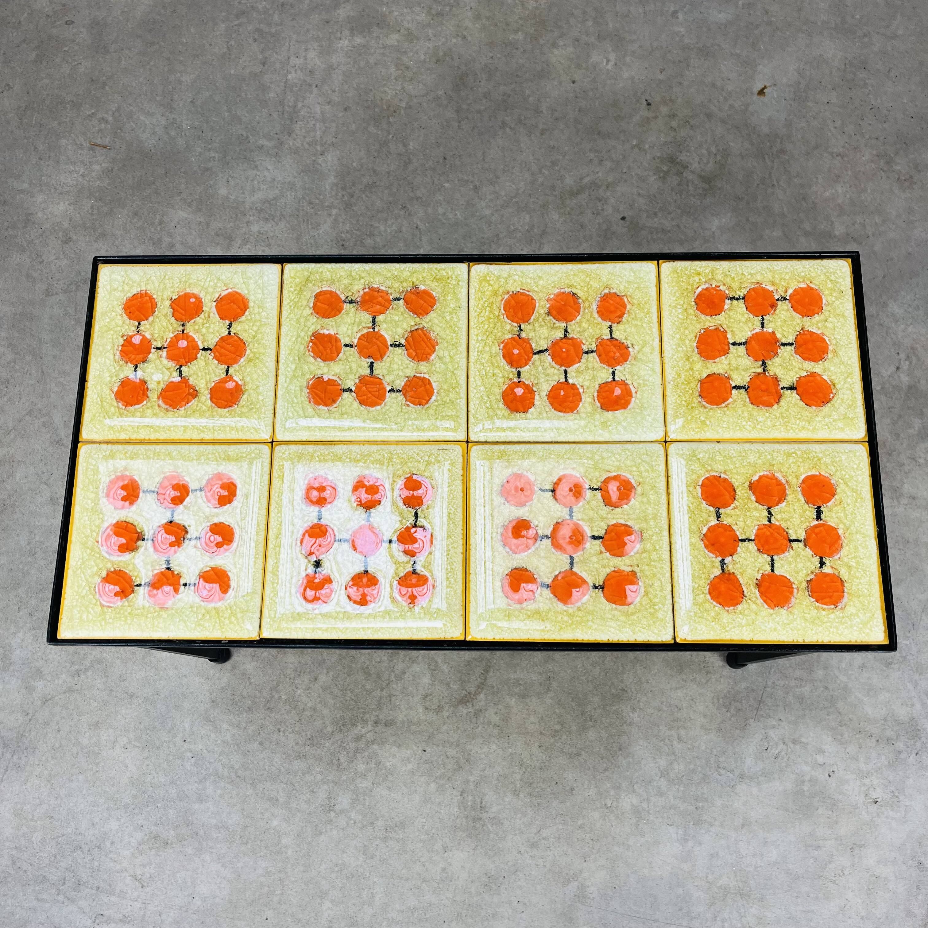 50s ceramic side table, modernist style