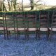 Vintage mulched chairs with high oak backrests with turned legs