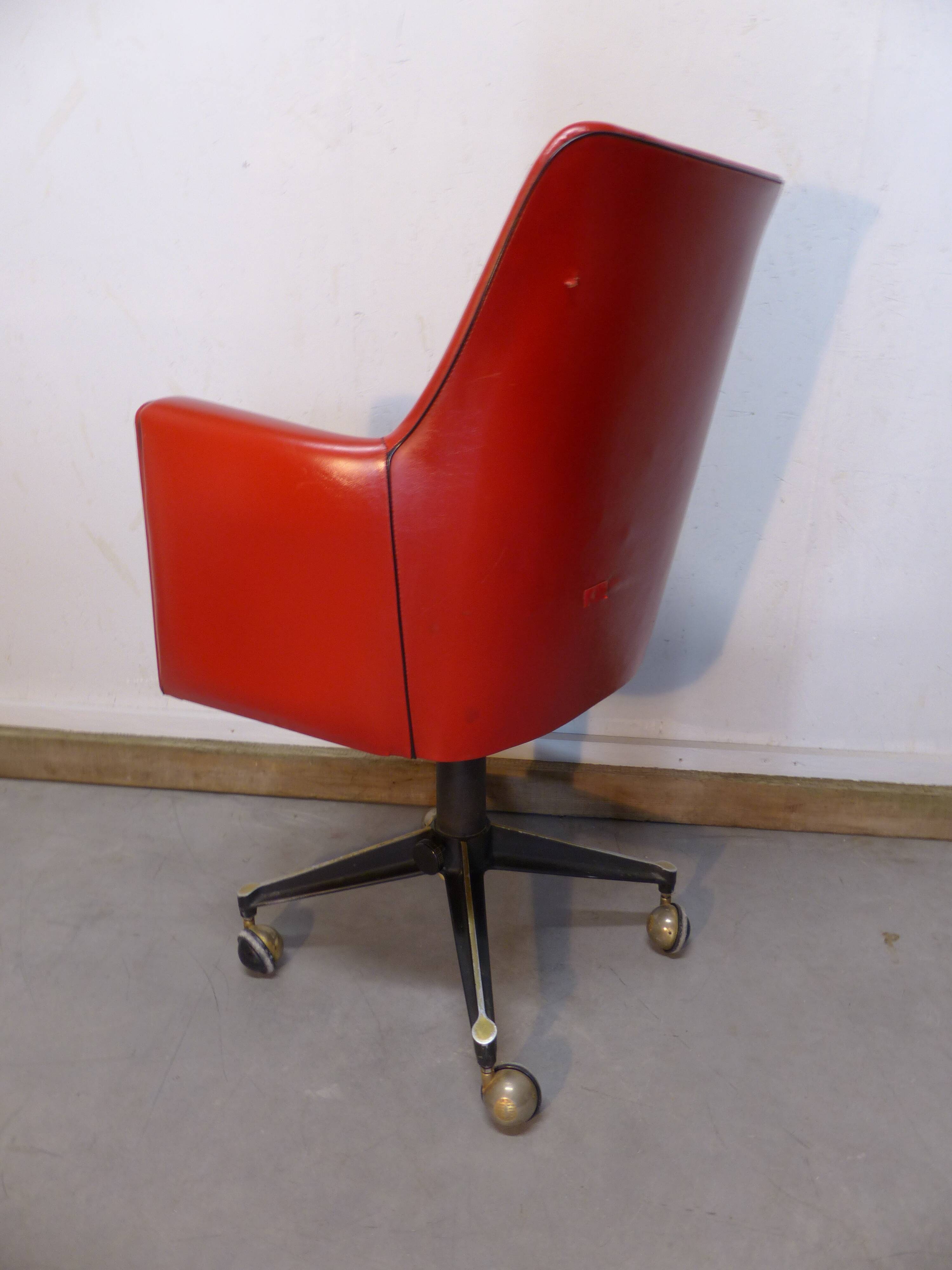 Faux leather office armchair
