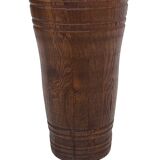 Vintage umbrella stand - holder oak basket storage design 60's minimalist