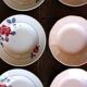 6 mismatched pink deep plates Digoin Badonviller Art Deco