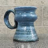 Blue vase with handle Lucette Pillet DlG Blin