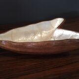 Empty wooden pocket and mother of pearl