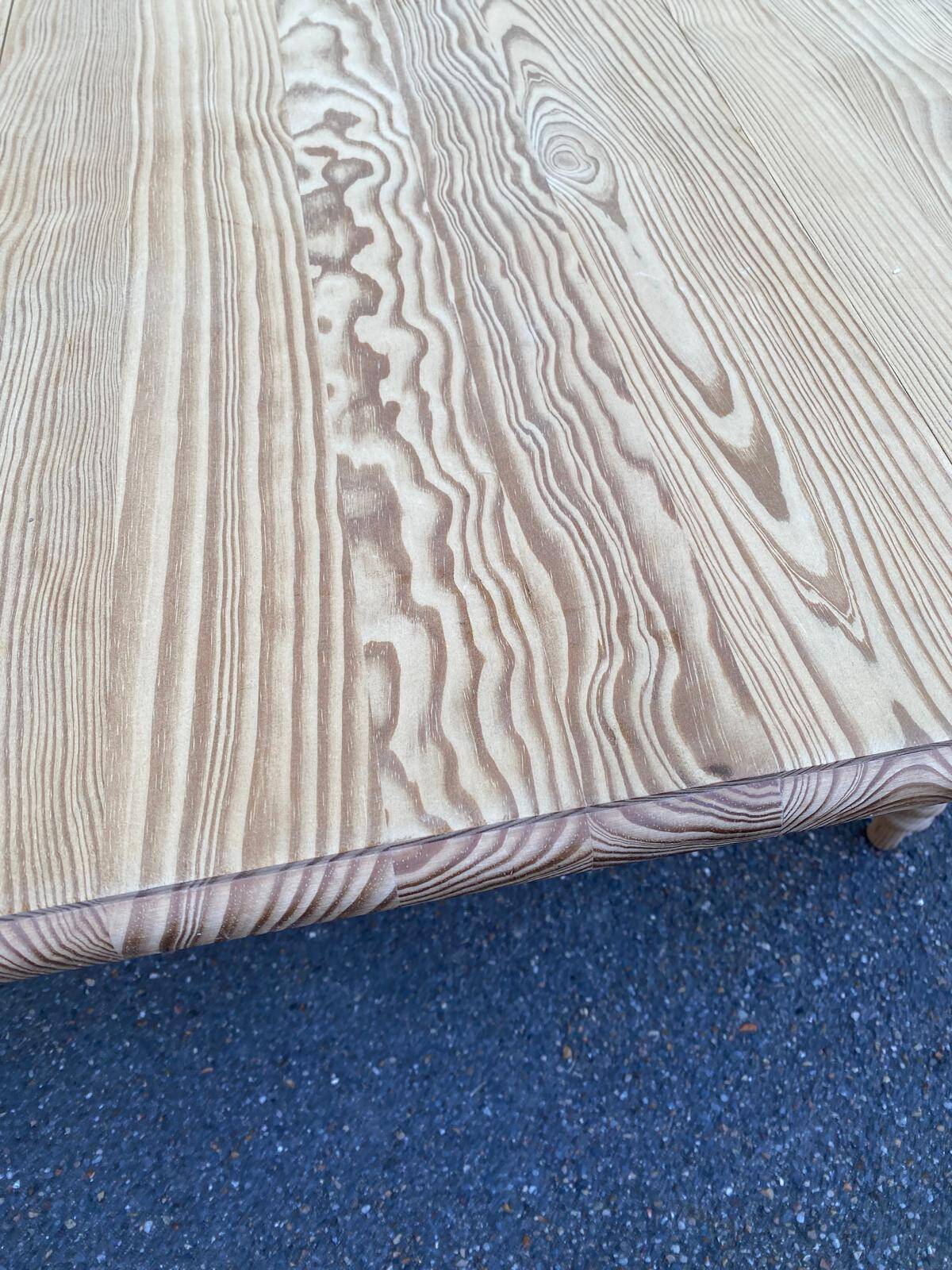 Louis Philippe extendable round dining table with shutters, renovated pine, 190cm
