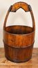 Old wooden well bucket with wrought iron bands – Late 19th century