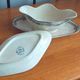 Together a sausage and a ravier porcelain Terre de Fer Salins E.Charbonnier model Royal