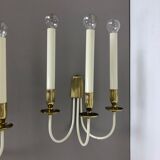 Set of 2 Original Brass Wall Lights Vereinigte Werkstätten München, Germany 1950
