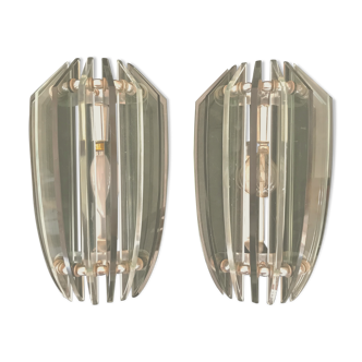 Veca pair of glass sconces 1960