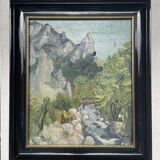 Paysage à l’huile post-impressionniste signé F. Gill