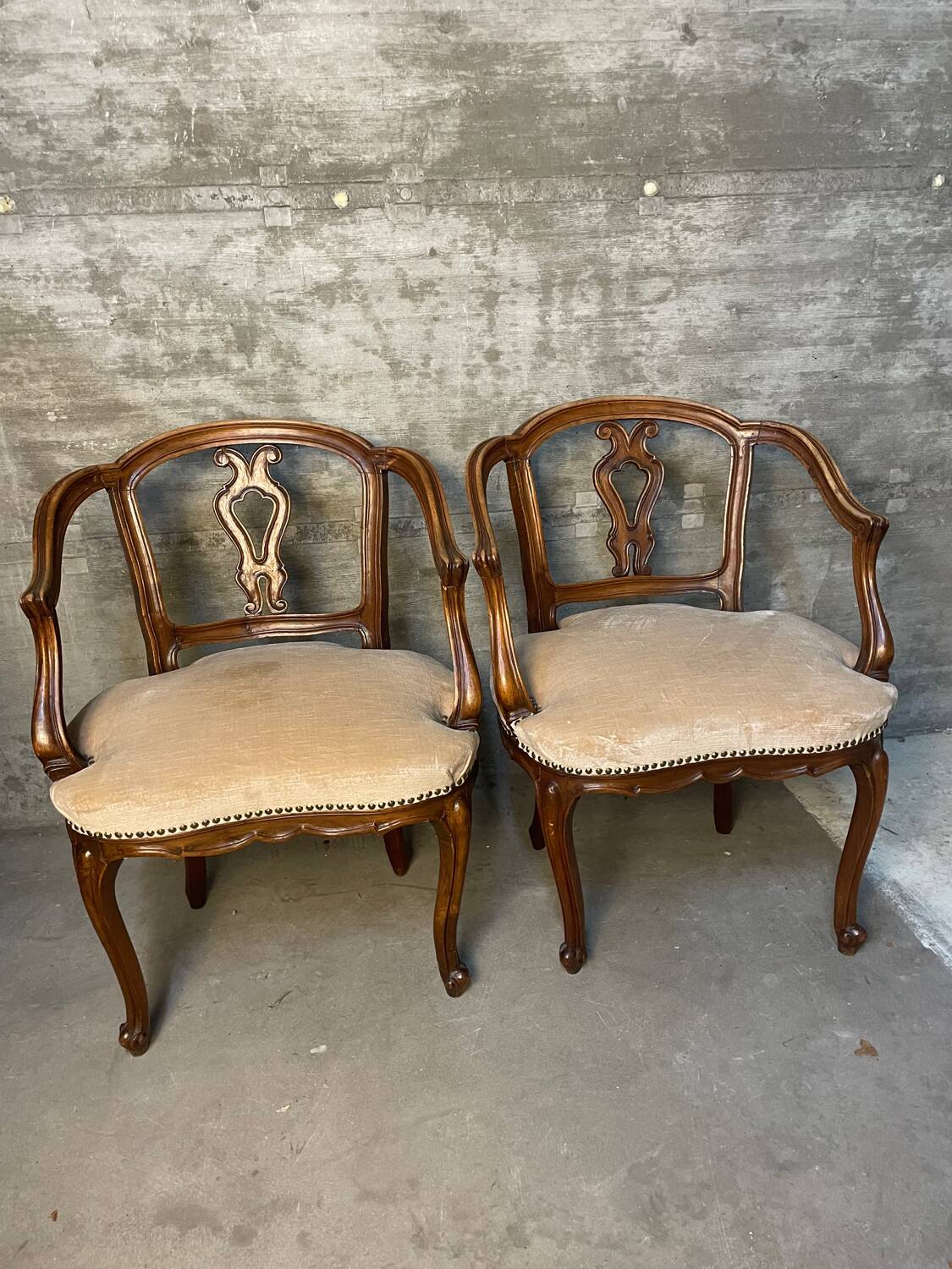 Pair of Venetian armchairs