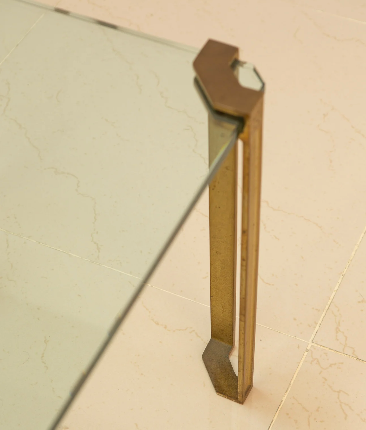 Brass side table by Peter Ghyczy 70's