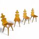 Cepelia Tiroler chairs / table / set of 5 / Poland 1960s / marked