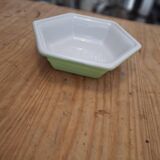 Hexagonal serving dish Emile Henry Green and White model Gastron