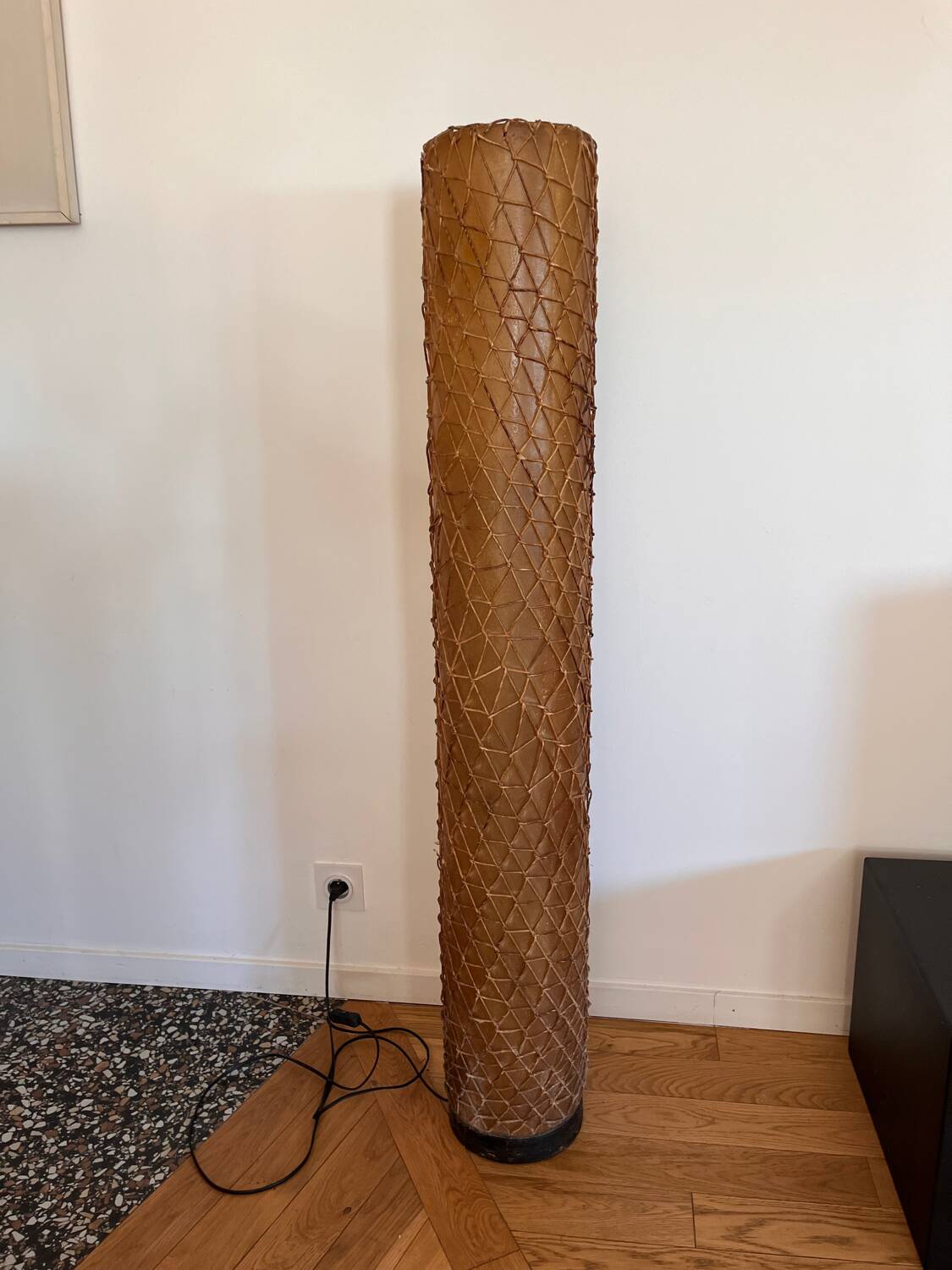 70s bamboo floor lamp