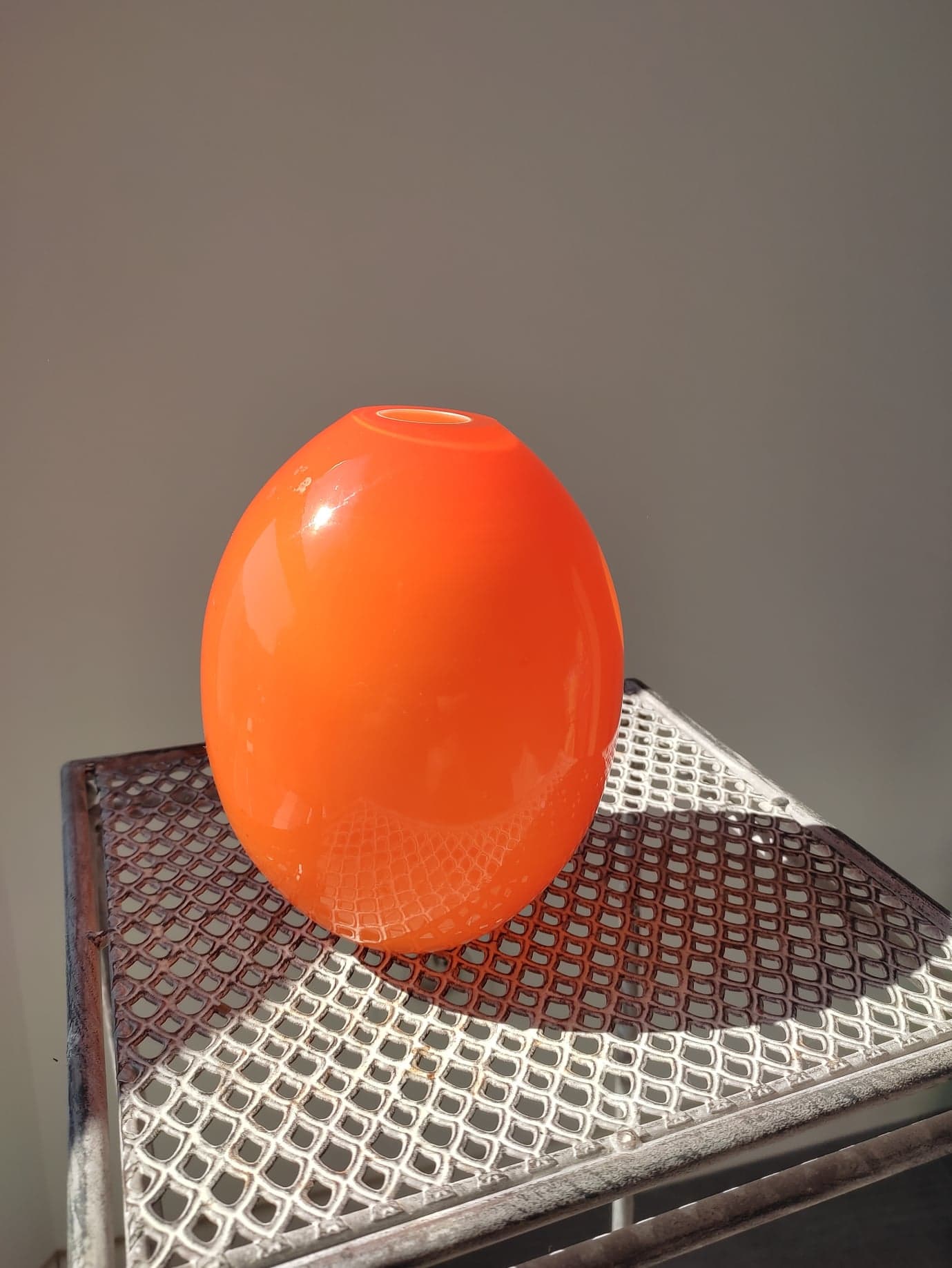 Orange soliflore vase in double glass