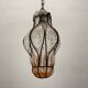 Suspension en verre de Murano rose et fer forgé, années 1970