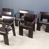 Set of 6 Vintage Strip Dining Chairs by Gijs Bakker for Castelijn, 1970s
