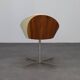 Mid-century modern round chair in teak, leather and steel, 1960s