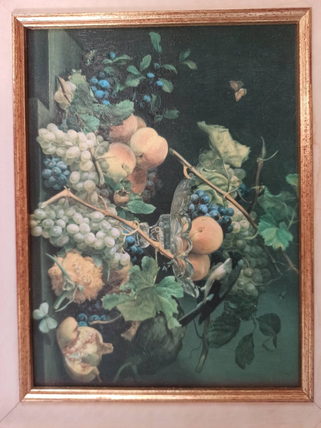 Still life, oil on framed canvas.