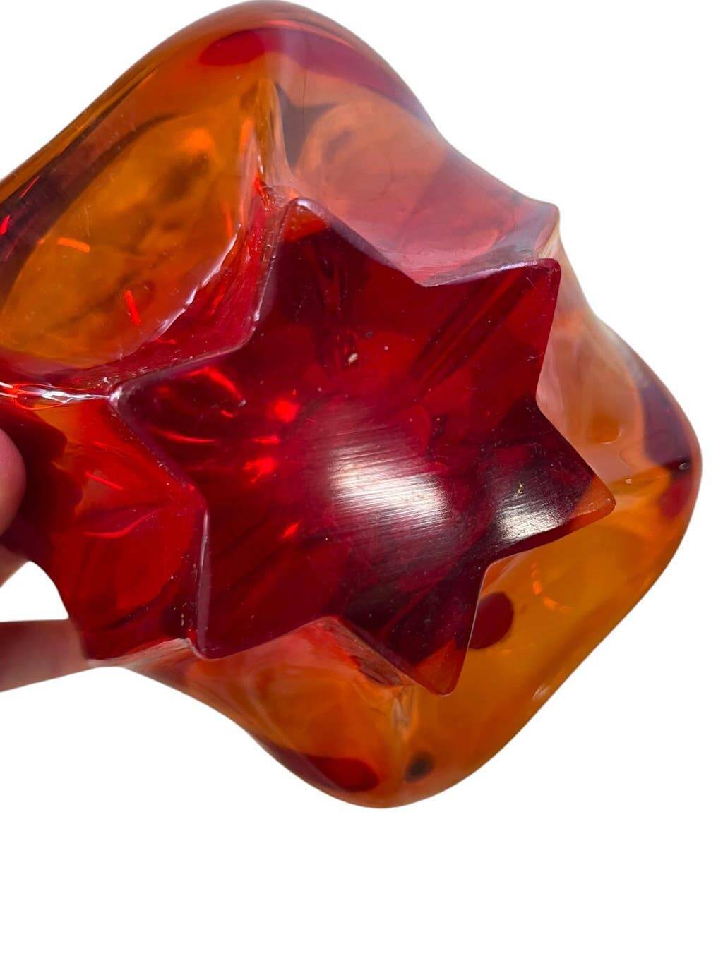 Orange vintage Murano glass bowl/plate/decoration