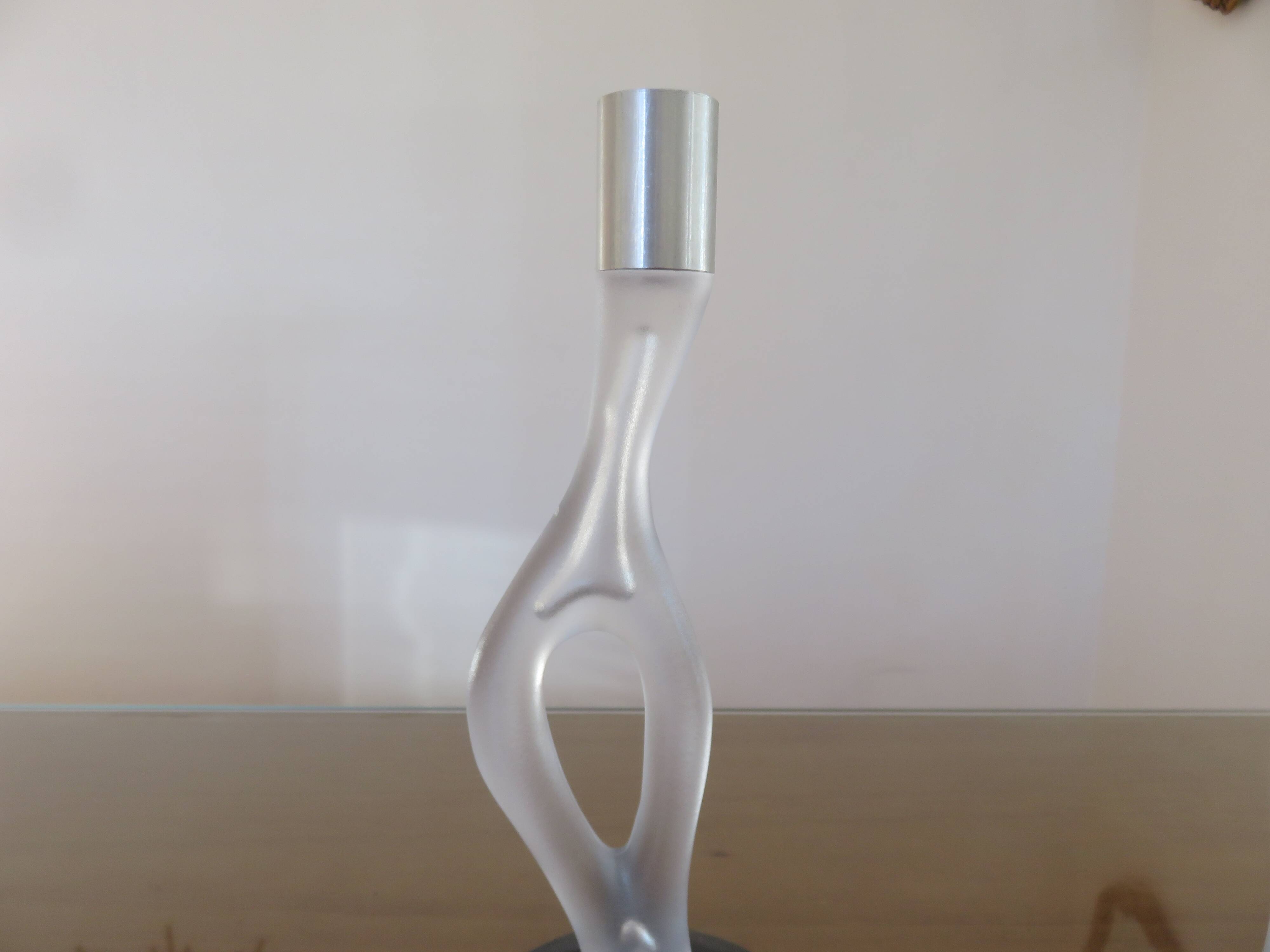 Pair of modernist candlesticks, 1990
