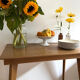 Side table with compass legs