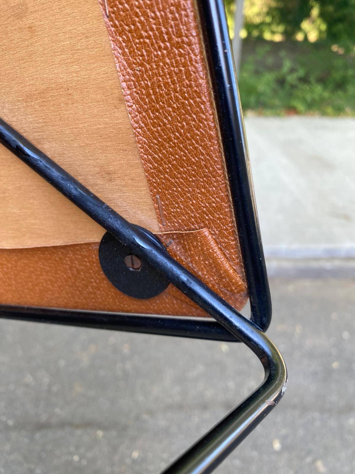 Vintage atomic mid-century modern side table magazine rack