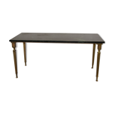 French coffee table with italian green leaf marble leaf