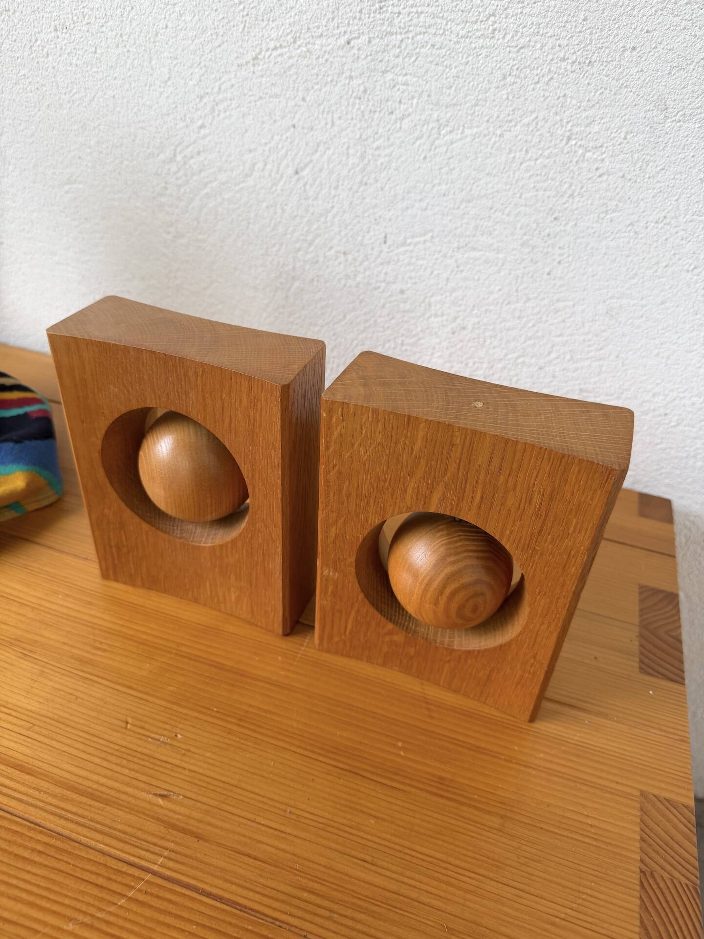 Constructivist wooden bookends