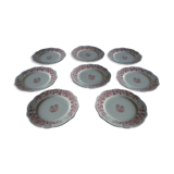 Lot of 8 large plates (Longchamp, Model Eglantines)