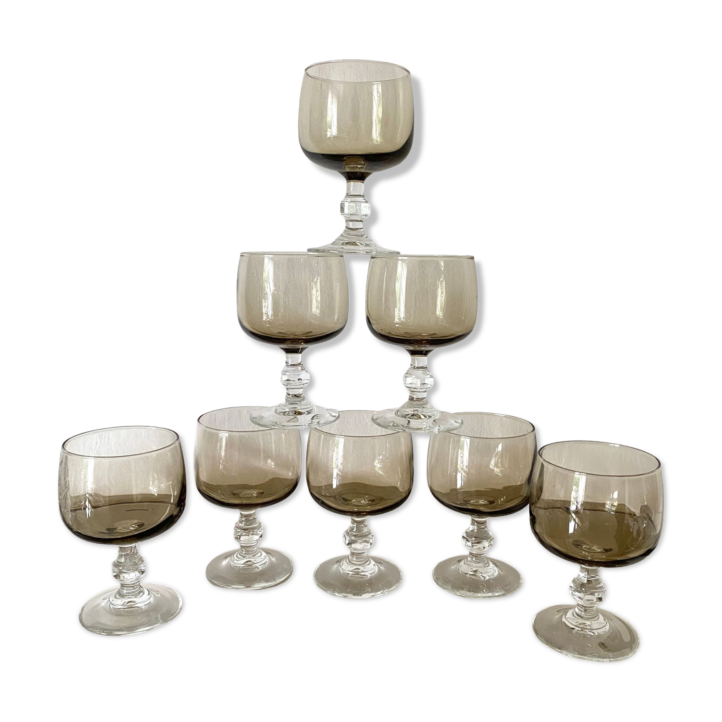 Smoked glass stems, 70s