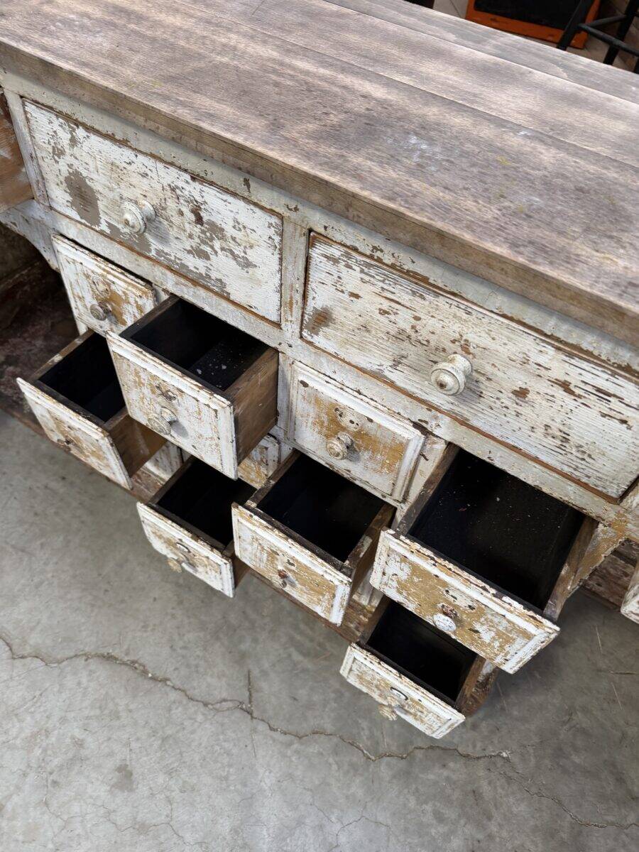 Antique barber's furniture from the early 20th century.