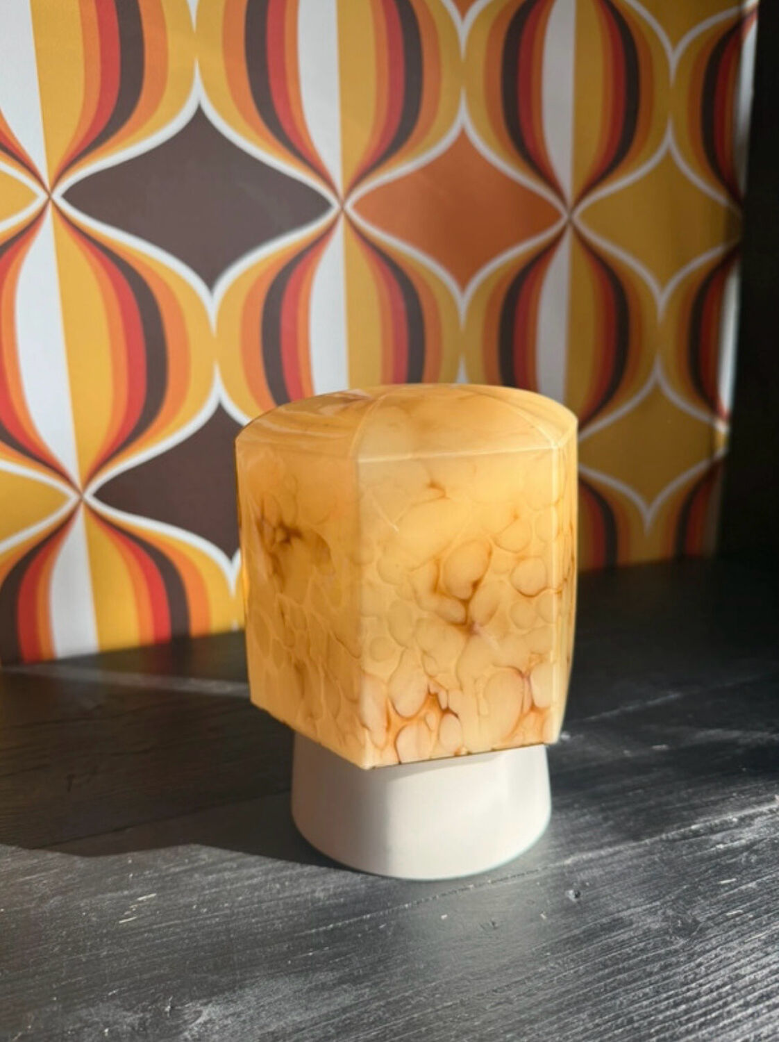 Art Deco ceiling light in uranium glass (ouraline) – Czechoslovakia – year