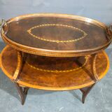 Old-fashioned tea table, 1920 in marquetry