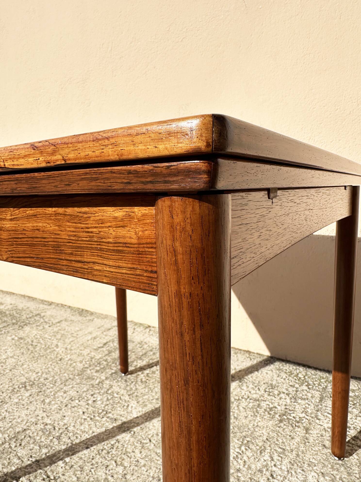 Danish extendable dining table and games table in Rio rosewood, 1960.
