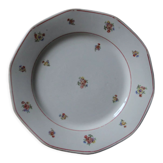 8 assiettes plates en faïence fleurie