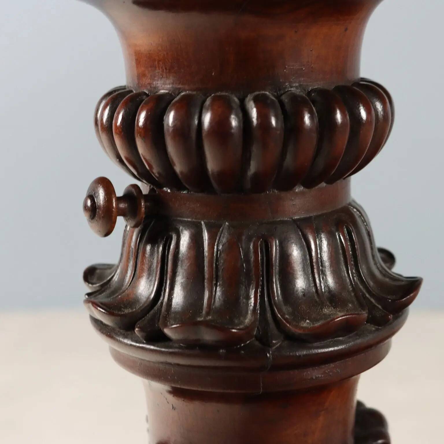Antique Charles X bedside table in maple and mahogany, France, 19th century.
