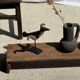 Petit banc en teck ancien bas indonésien ancien H10 L62 l14